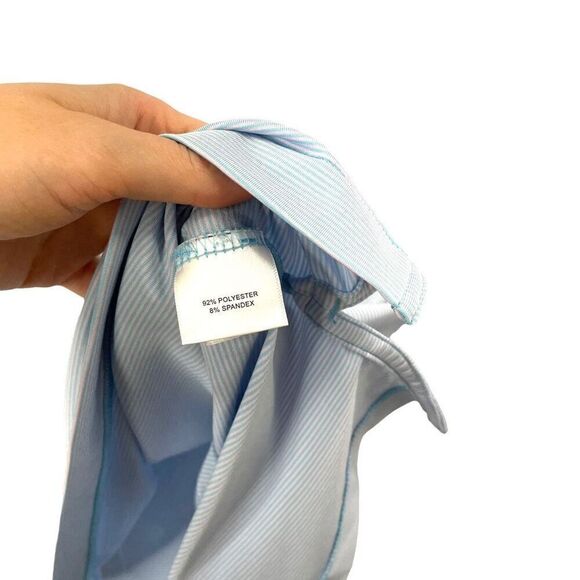 Peter Millar Jubilee Stripe Performance Polo shirt top Size XL blue - Picture 6 of 6